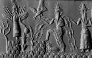 خدایان سومری با پره های لرزان و کلاه بالدار
