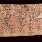The celebrated Babylonian mathematical tablet Plimpton 322 at the Rare Book and Manuscript Library at Columbia University in New York. (UNSW/Andrew Kelly)